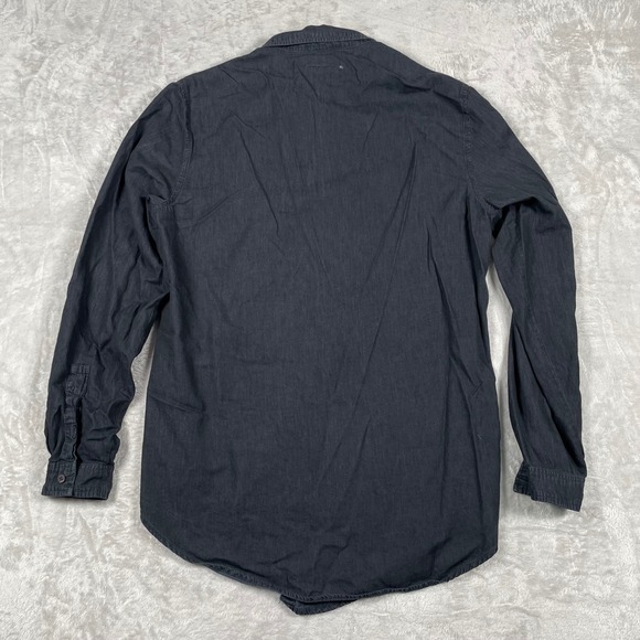 Zara Man Denim Shirt Mens US 42 Black Button Down Long Sleeve Casual - Picture 2 of 5